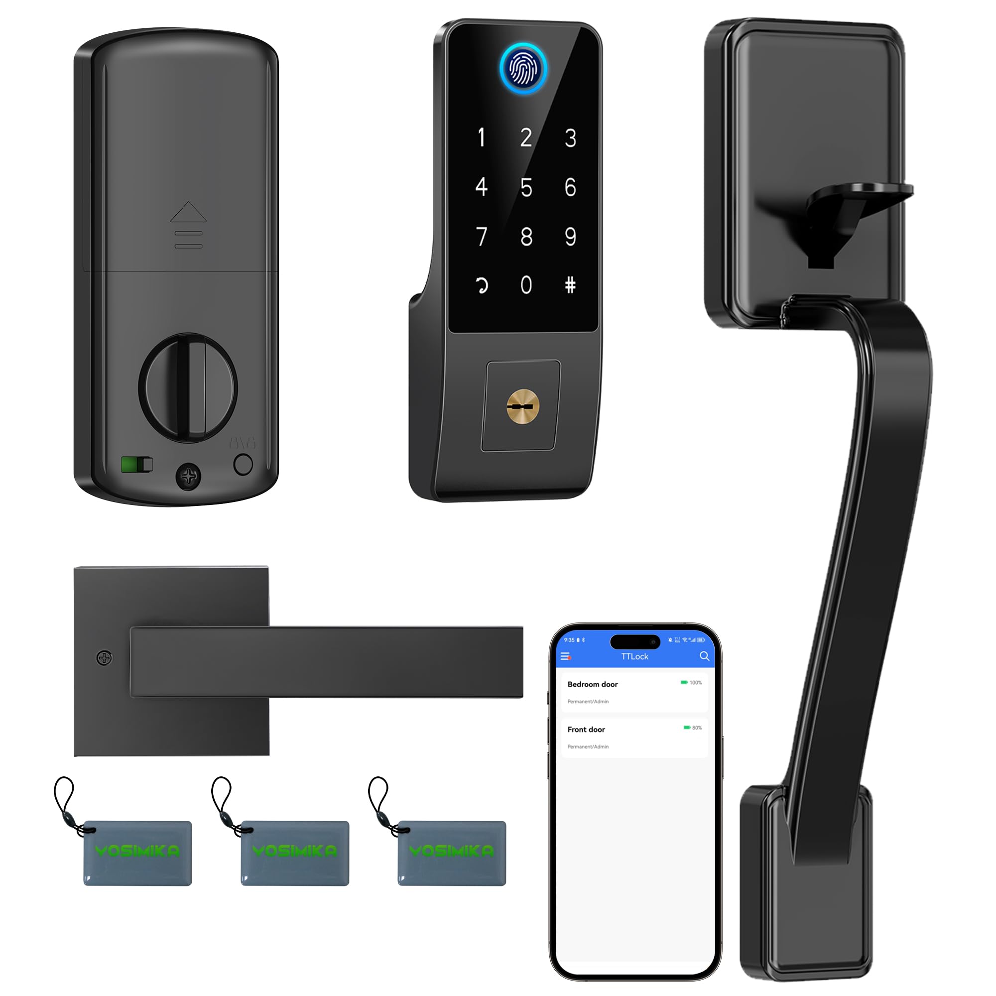 Photo 1 of YOSIMIKA Smart Fingerprint Door Lock with Keypad – Keyless Entry Deadbolt for Front Door, Smart Door Locks for Front Door,App Control, Auto Lock,Easy Installation,Matte Black