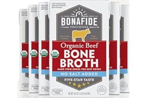 Bonafide Provisions Fresh Organic Beef Bone Broth - No Salt Added, 16.9oz - 6 Pack