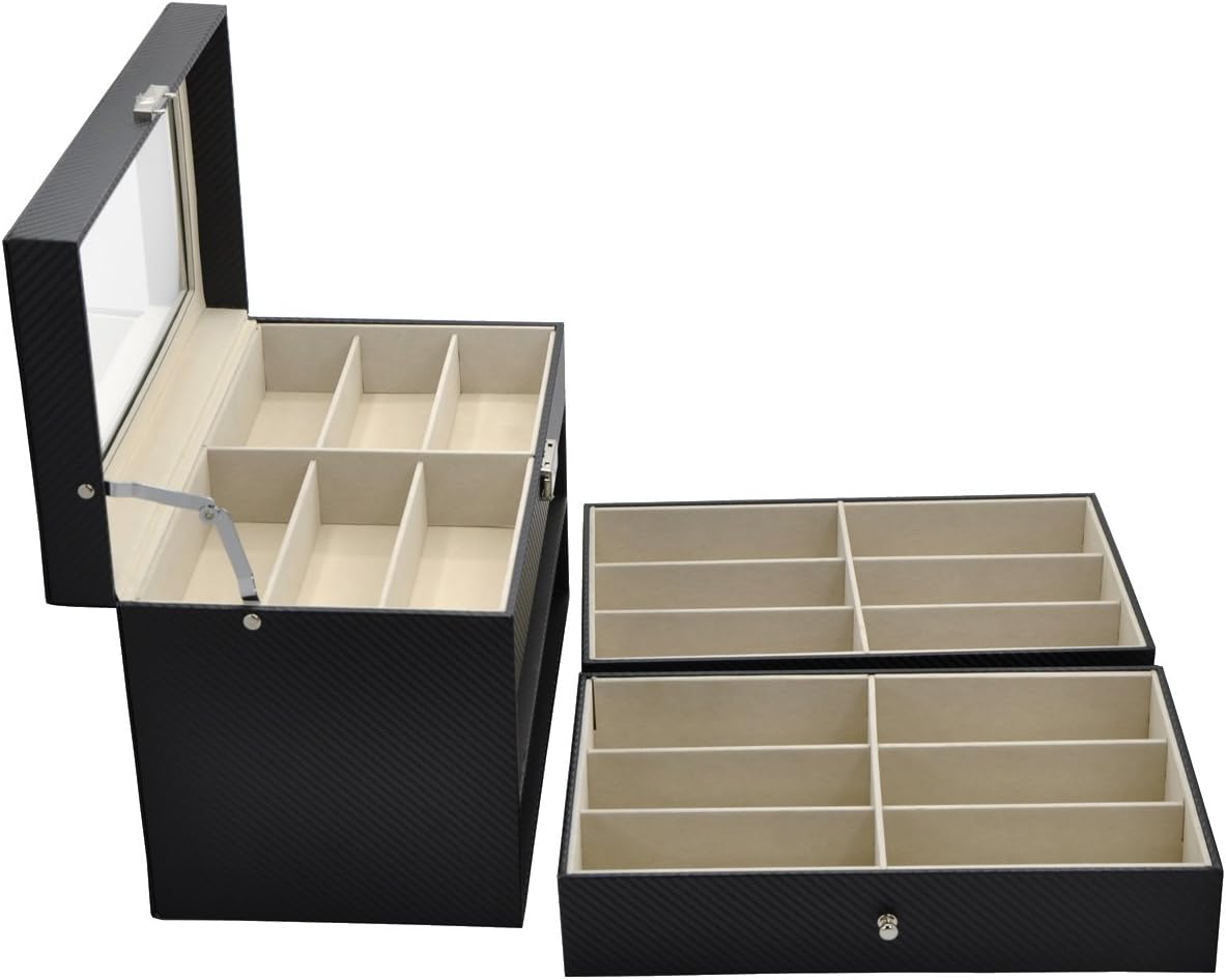 ADTL 3 layer 18 Slots Eyeglass Sunglass Storage Box Display Glasses Textured pattern: Home Improvement