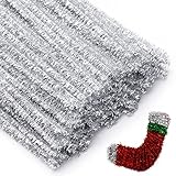 Eppingwin 200pcs Pipe Cleaners, Glitter Silver Pipe