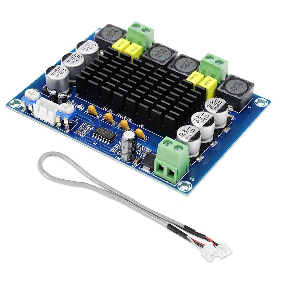 VEGET TPA3116D2 Dual Channel XH-M543 Digital Audio Power Amplifier Board TPA3116, DC12-26V 2x120W DIY Module High Power Stereo Amp Board for Car Vehicle Computer Speaker DIY Home Theater Audio System