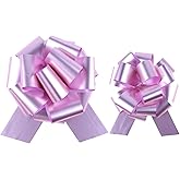 40 Pieces 6 Inches and 5 Inches Pull Bow Wrapping Pull Bow Ribbon Pull Bows for Wedding Baskets,Diameter Gift Bows, Large Bows for Presents. (Pink)