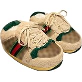 AQURIZE Sneaker Slippers for Men and Women, Cozy Warm Fleece Lined Home Plush Slippers Indoor Outdoor Non-Slip Fluffy Shoes