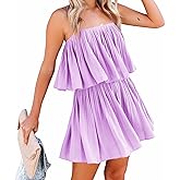 EXLURA Womens 2026 Summer Romper Dress Spaghetti Strap Pleated Beach Vacation Outfit Fashion Cruise Short Jumpsuit Outfits