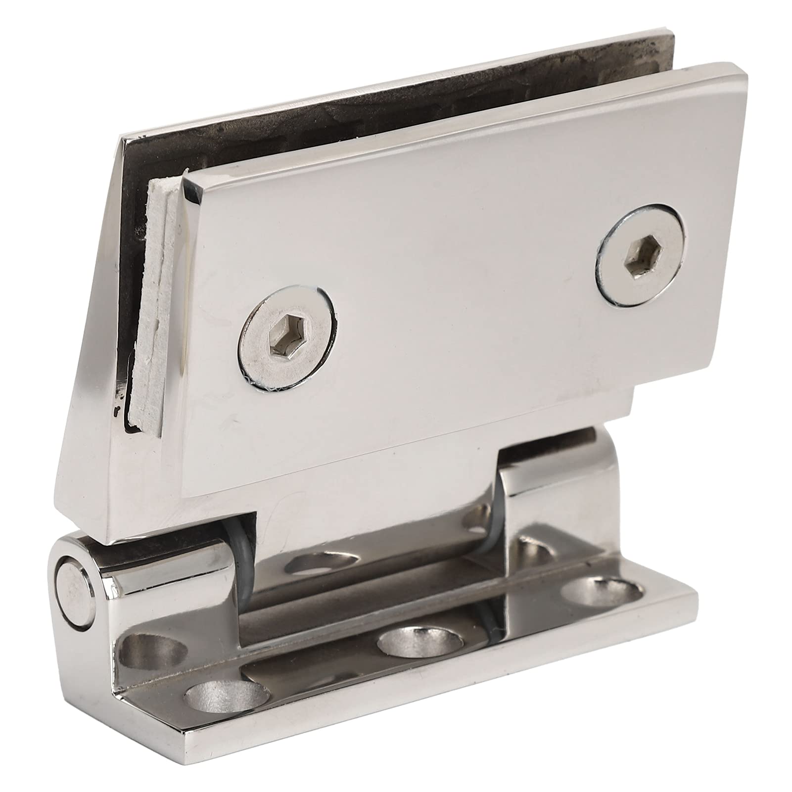 URRNDD Stainless Steel Hinge, Single Side Tilted Stainless Steel Bathroom Glass Door Hinges for Home Glass Door Window