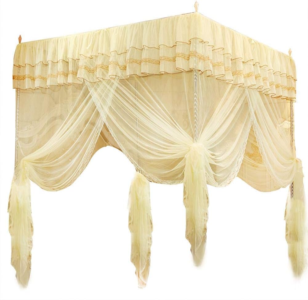 Wifehelper Mosquito Net Luxury Princess Three Side Openings Post Bed Curtain Canopy Netting Mosquito Net Bedding(S)