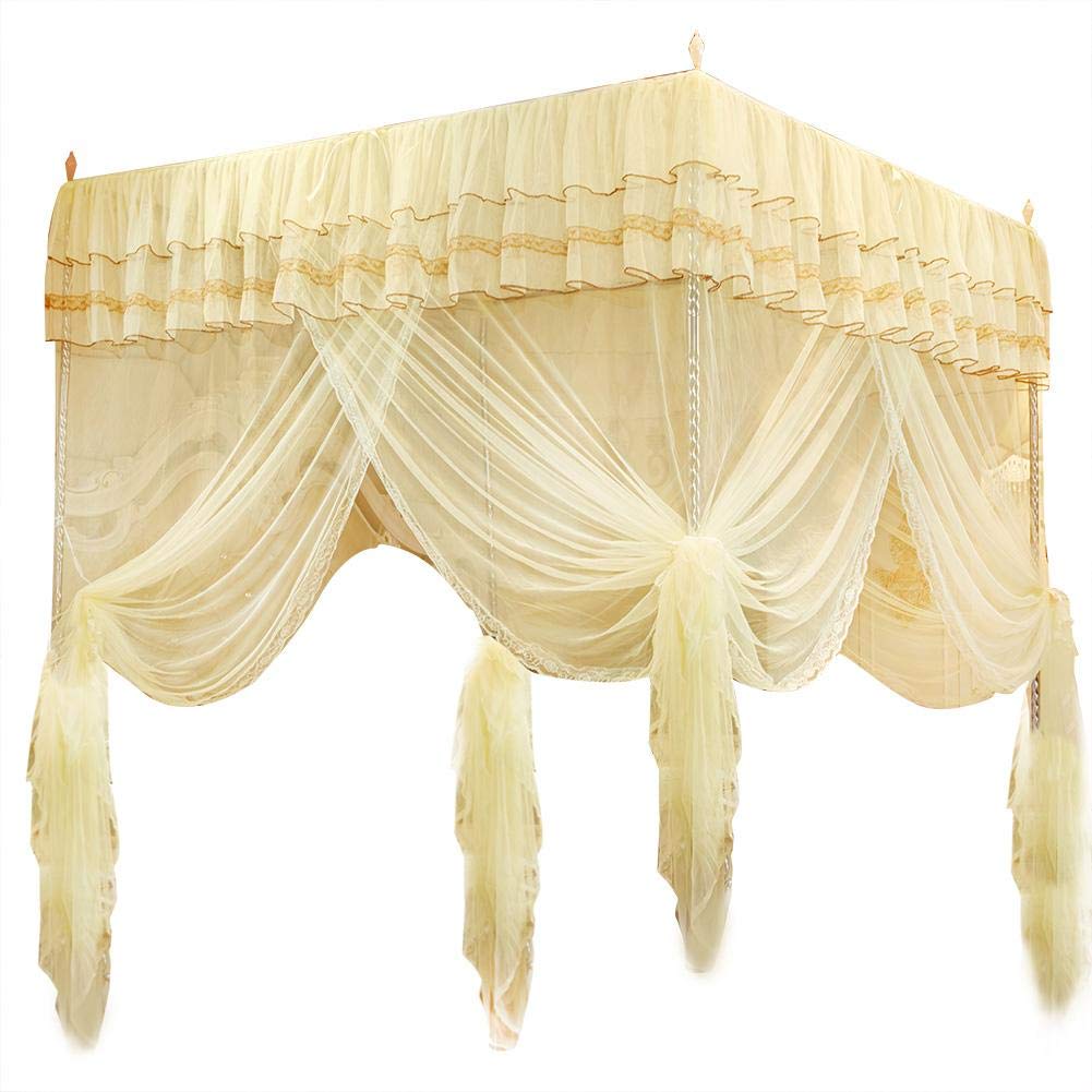Wifehelper Mosquito Net Luxury Princess Three Side Openings Post Bed Curtain Canopy Netting Mosquito Net Bedding(S)