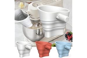 Flour Funnel for Kitchen Aid Mixer, Food-Grade Silicone Foldable Funnel, Large-Capacity Stand Mixer Attachment, Dishwasher Sa