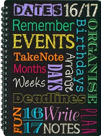A5Spiralbindung Designer, Terminplaner Academic Woche zu View 2016-17-3899schwarz Text