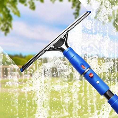 Window Squeegee Window Cleaning with 2 Natural Rubber Scraping and 58