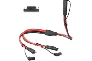 PAEKQ SAE Connector Splitter, 10AWG Y Splitter SAE 1 to 2 Extension Cable Quick Disconnect Connector Suitable for Solar Battery Connection Transfer,Motorcyclists, ATVS,Carsand (2Feet)