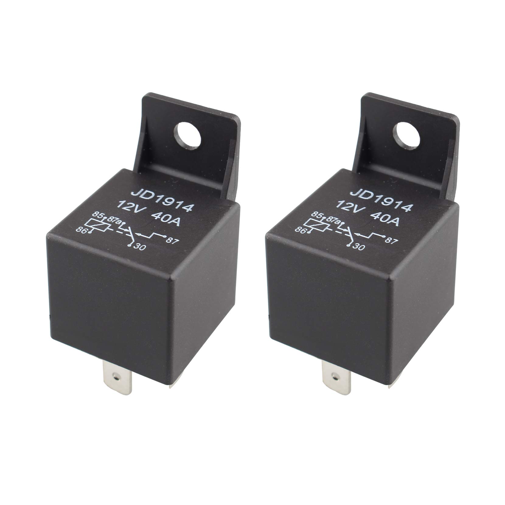 Futheda 2Pcs Car Motor Relay 5 Pin 12V Coil 40amp SPDT 40A Contactor Relay Switch Power Auto Switches & Starters Compatible with Automotive Truck Boat Marine
