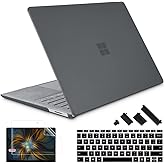Lepeoac Case for 13.5" Microsoft Surface Laptop 5/4/3 with Alcantara Palm Rest ONLY 2022 2021 2019 Release Models: 1950/1958/1867, Plastic Hard Shell Case with Keyboard Cover,Matte Black