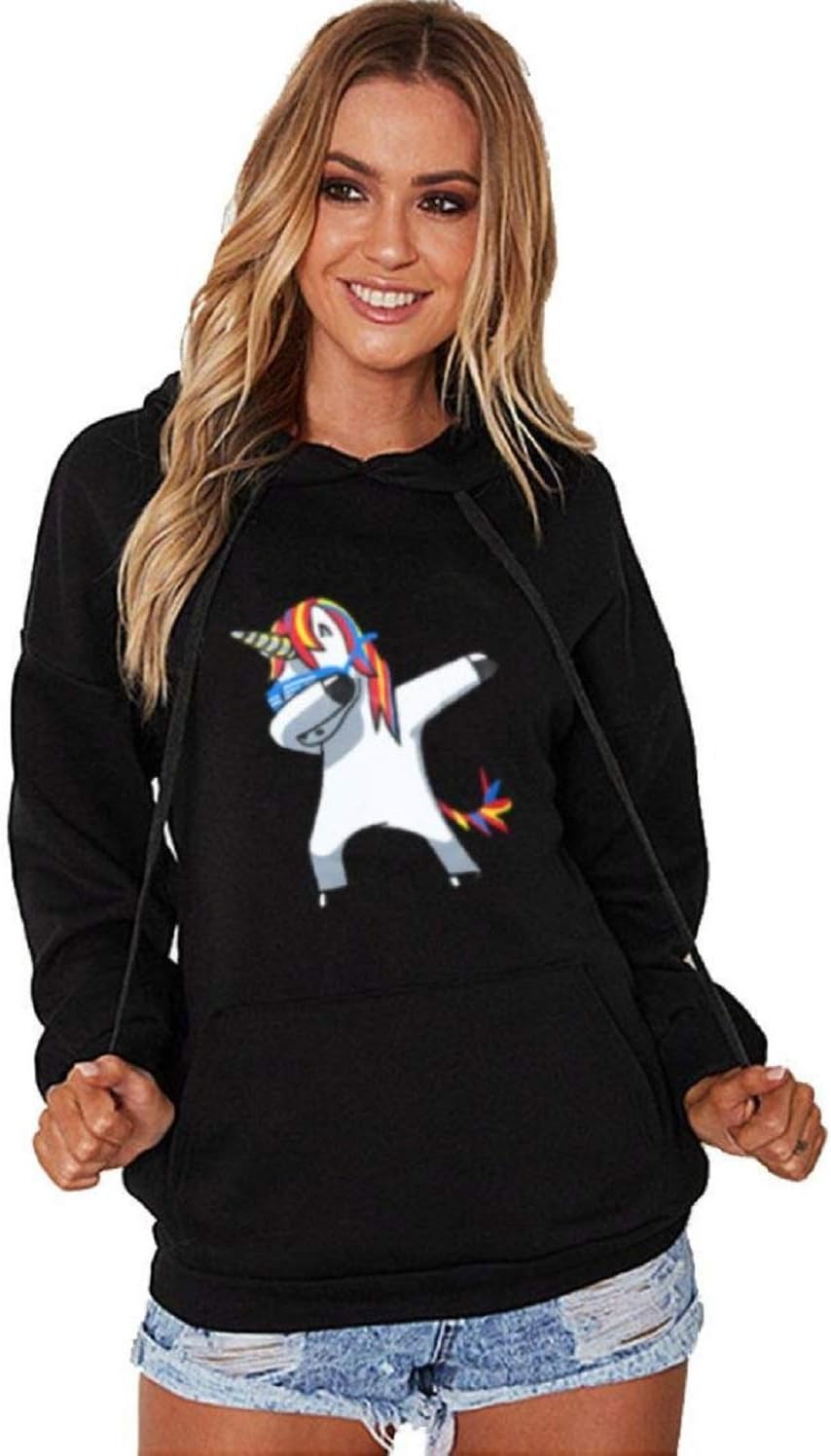 Unicorn Dabbing Hoodie Unisex Adult Kids Halloween Cosplay Animal Hoody Pullover DAB Dance Hip Pop Hooded Sweatshirt Long Sleeve Jumper Tops Streetwear Tee Shirt for Boys Girls Women Men Gift Present
