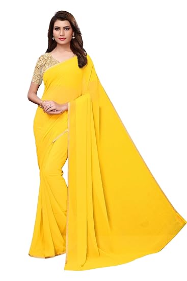 Winza Designer Womens Georgette Saree With Blouse (SOLID)