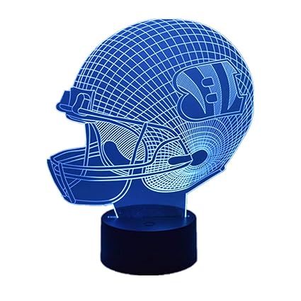 New Creative American Football Cap 3d Led Illusion Night Light Usb Remote Control 16 Color Change Bedroom Desk Lights Cincinnati Bengals