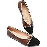 BABUDOG Women's Black Flats Shoes,White Dress Shoes for Women,Crimping Faux Suede Ballet Flats Comfortable