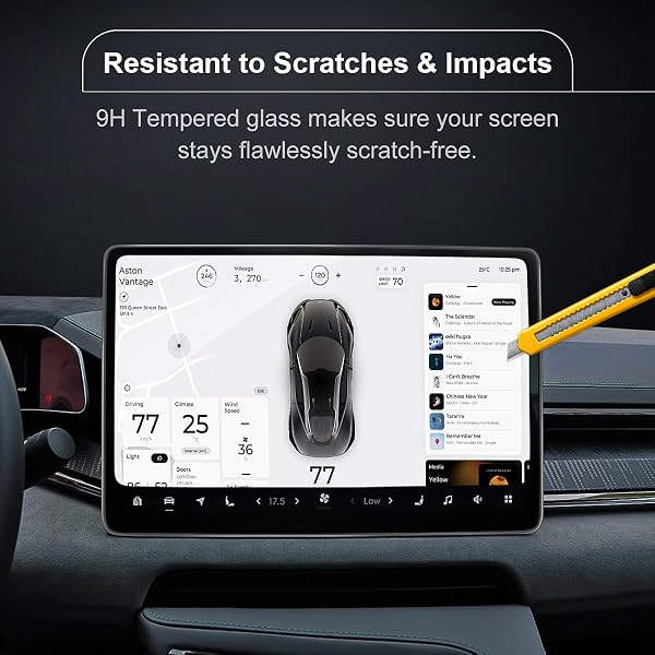 SCREEN PROTECTOR FOR TESLA MODEL Y/3, 15 INCH 9H TEMPERED GLASS SCREEN PROTECTOR, TESLA ACCESSORIES FOR TESLA MODEL Y (2024-2020) TESLA MODEL 3 (2023-2017), ONE-SECOND INSTALLATION – DARK GRAY
