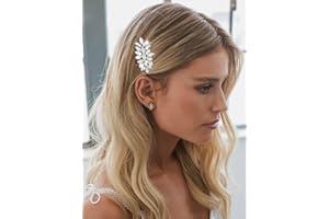 Unicra Rhinestone Bride Wedding Hair Comb Crystal Bridal Hair Piece Bridesmaids Hair Accessories for Women Prom Party Hair Clips (A-Silver)