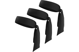 ONUPGO Head Ties Headband Sports Sweatband for Men Women, 3 Pack Adjustable Ninja Headband Karate Tie Back Sweat Wicking Workout Head Band for Basketball, Running, Tennis, Athletics