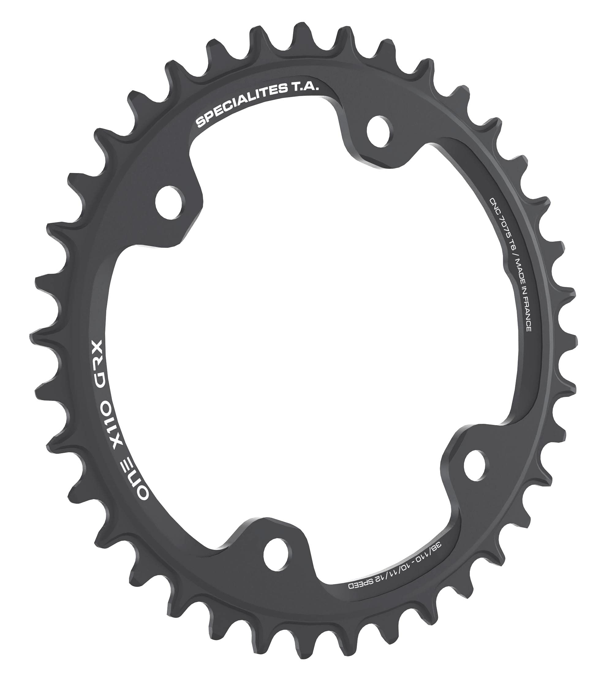 Spécialités TA Unisex 110pcd One 4 Arm Grx Chainring, Black, 44t UK