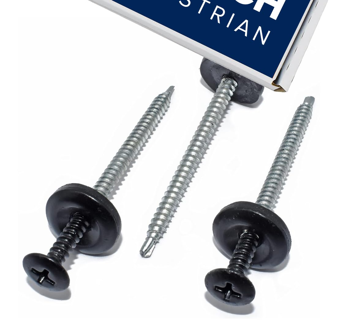 Black Smart Seal Onduline Universal Corrugated Roofing Sheet Screws (50 Pack)