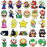 27Pcs Mario Shoe Decoration Charms for Croc Clog Sandals, Shoe Accessories Charms for Adults