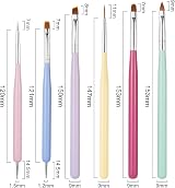 sularpek 6 Pcs Nail Art Brushes Set Gel Extension Builder Liner Dotting Tools view 2