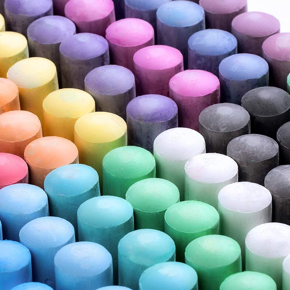 Sidewalk Chalk, 144 Pack 18 Colors 