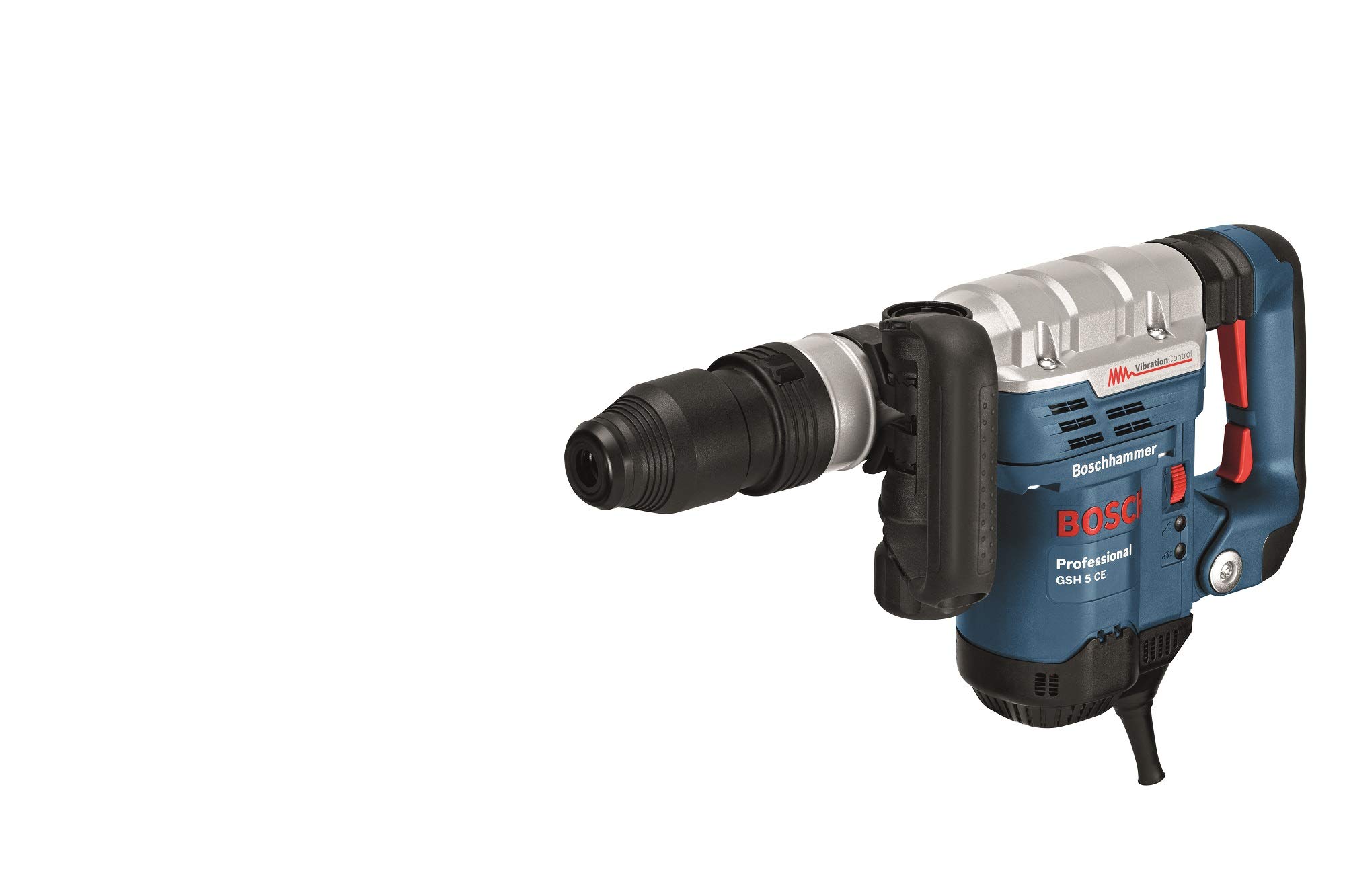 Bosch Professional Demolition Hammer with SDS max GSH 5 CE (240V, incl. Auxiliary Handle, Grease Tube, Machine Cloth, Pointed Chisel 400 mm, Carrying Case)