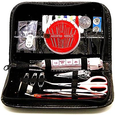 MADKING Travel Sewing Kit with Accessories Portable Emergency Mend Package for Household, Vacation, Fashion Show, Weddings, Camping, Outdoor Adventures and Other Activities, Black