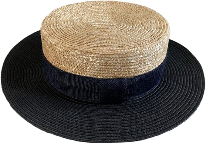 No Brand カラー ブラック ナチュラル 帽子 つば広 カンカン帽 天然素材 キャノチェ ストローハット ブレード編み トレンド メンズ レディース 日よけ こなれ ハット 通販 Amazon
