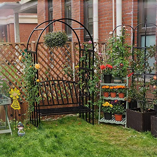 ZH-1 Rankhilfe Rosenbogen Pergola mit Bank, Balkon Garten Sitzbank, Stabil laubenbank Gartenmöbel, Belastung 200 kg, leicht zu montieren – Bild 5