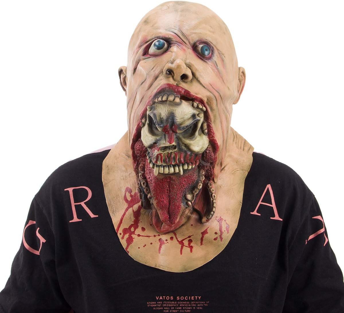 Alphatool Scary Latex Full Head Halloween Mask- Horror Zombie Mask Prop for Halloween Costume Party, Cosplay, Haunted House Decoration