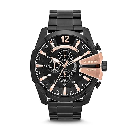 Amazon.com: Diesel Mens DZ4309 Mega Chief Black Ip Watch: Diesel: Watches