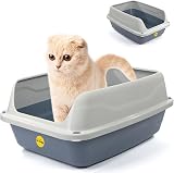 Cat Centre Medium Litter Tray Hooded Dark Grey with Detachable Rim view 8