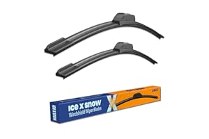 ICEXSNOW Balais d'essuie-glace avant, 66 cm + 40,6 cm, qualité OEM, crochet en U/J