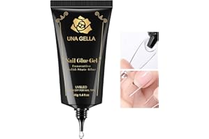 UNA GELLA Gel Nail Glue, Solid Nails Gl ue Gel 40ml Lamp Curing Needed Soak Off G LUE Strong Nail G LUE G el for Acrylic Fake Nails Tips Extension Press On Nails for Gelly Tips