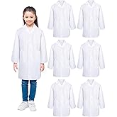 Taiyin 6 Pcs Doctor Coat Costume for Kids Lab Coat Unisex Uniform for Boys Girls Children Nurses Graduation Season Science(S Size)
