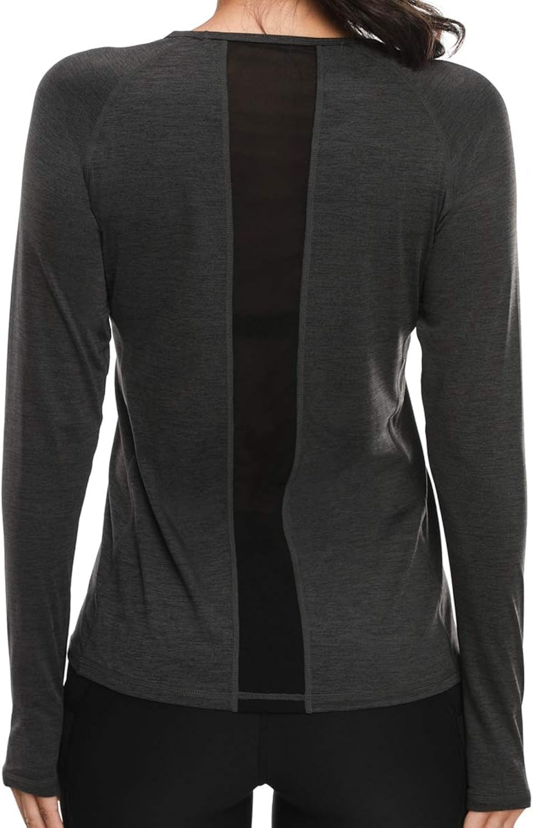 VUTRU Women's Long Sleeves Workout T Shirt Breathable Sports Running Yoga Tops w Thumb Holes : Clothing
