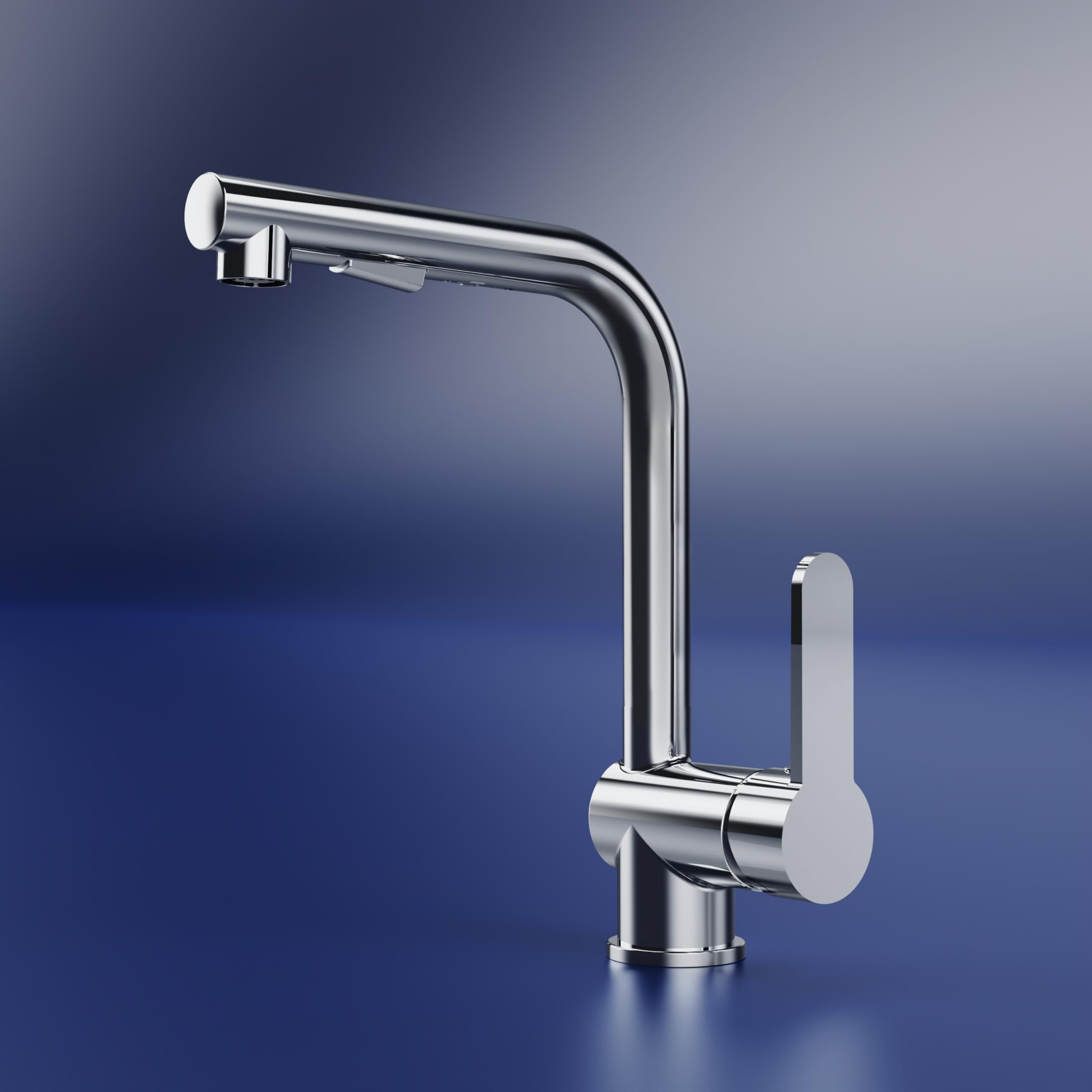 EMKE Kitchen Faucet Stainless Steel 360° Rotation Extendable Sink Tap 2 Jet Types Chrome