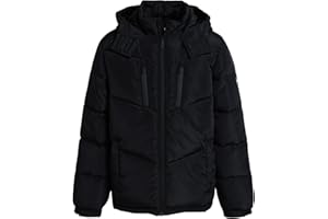 DKNY Boys Puffer Jacket - Heavyweight Quilted Wind & Water Resistant Boys Winter Coat Poly Taffeta Insulated Winter Jacket