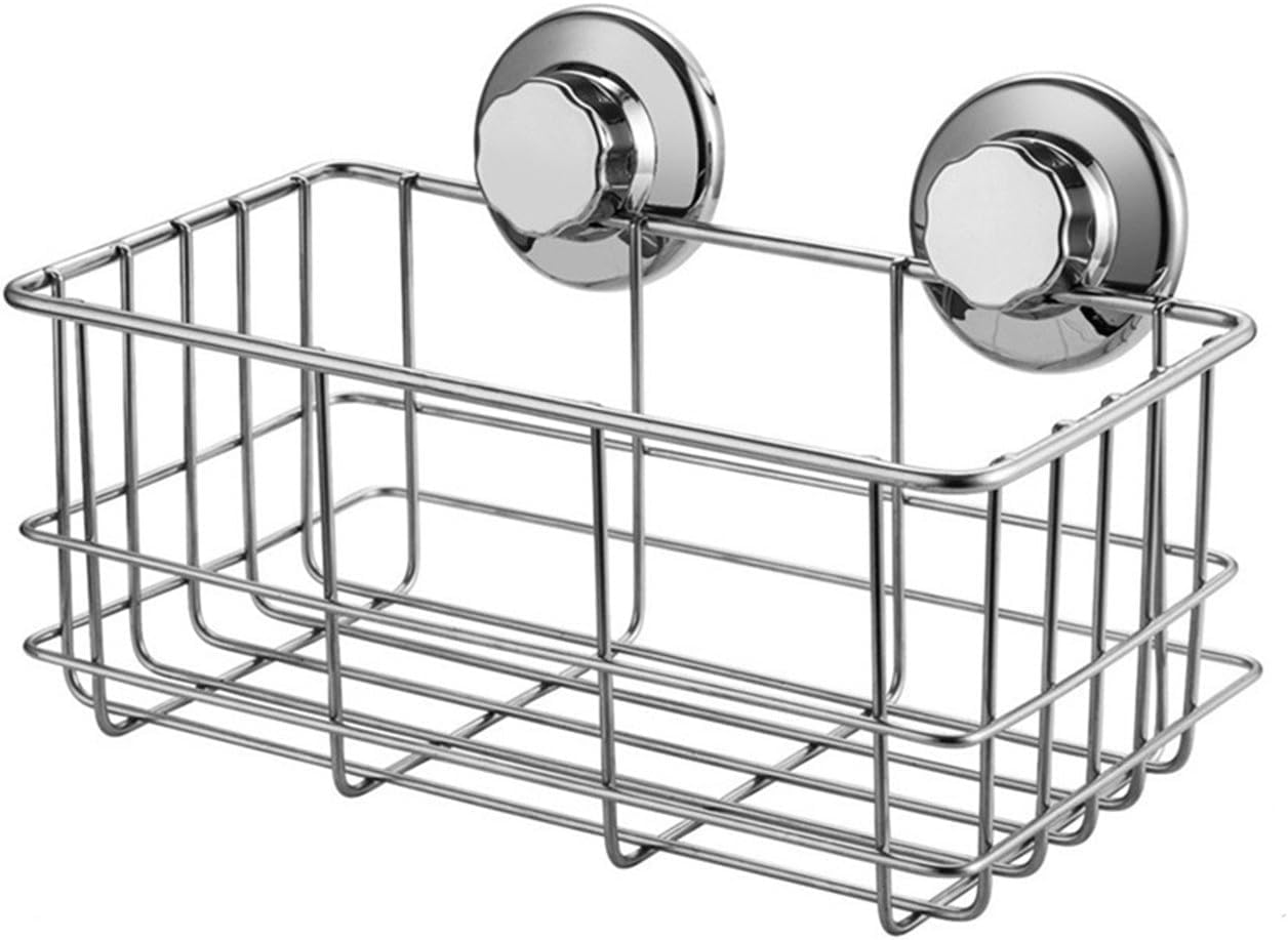 iPEGTOP Strong Suction Cups Deep Shower Caddy Bath Shelf Rust-Free Stainless Steel Basket Shampoo Conditioner Holder for Bathroom Kitchen Tidy Organizer