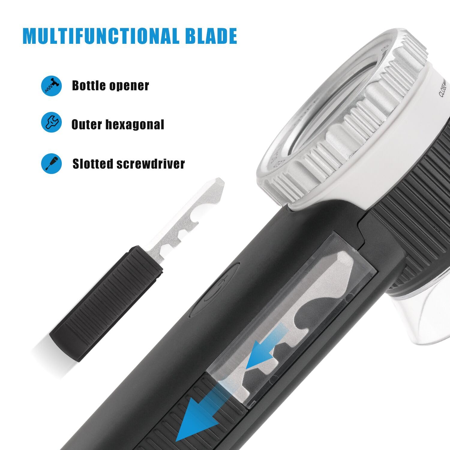 30X Jewelry Loupe with 7 Light, USB Rechargeable Foldable Handheld Magnifying Glass with Jade Appraisal Flashlight for Jewelry Appraisal, Coins, Gemstones