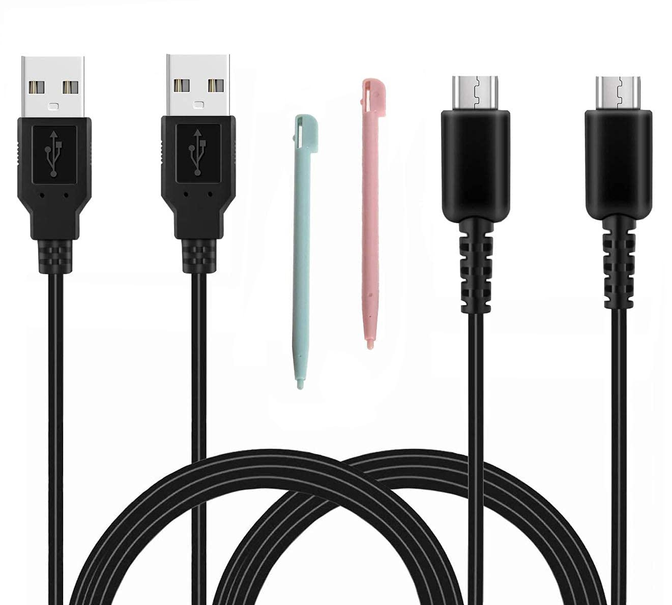 2 Pack 3.9ft USB Charger Cable for DS Lite, Play and Charge Charging Cord Compatible with Nintendo DS Lite with Bonus 2 Stylus (ONLY for DS Lite, NOT for DS, DSi, 3DS, 2DS)