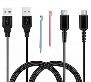 2 Pack 3.9ft USB Charger Cable for DS Lite, Play and Charge Charging Cord Compatible with Nintendo DS Lite with Bonus 2 Stylus (ONLY for DS Lite, NOT for DS, DSi, 3DS, 2DS)