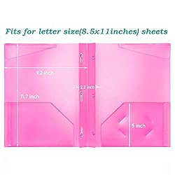 WOT I Heavy Duty Plastic Folders with Pockets and
