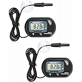 AQUANEAT 2 Pack Aquarium Thermometer, Fish Tank Thermometer, Digital Temperature Test, with Large LCD Display