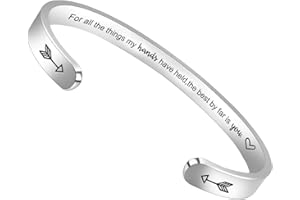 Btysun Bracelets for Women Mothers Day Bracelet Gifts from Daughter Inspirational Gifts for Women Graduation Gifts for Her Motivational Birthday Cuff Bangle Friendship Personalized Mantra Jewelry…