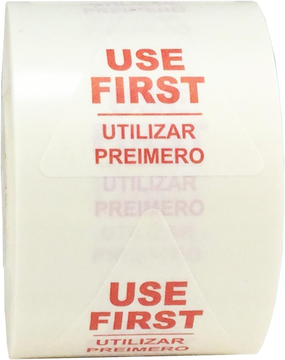 InStockLabels Dissolvable Food Rotation Labels Use First/Utilizar Primero 1 1/2 Inch Triangle 500 Adhesive Stickers, Red